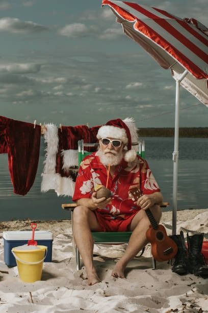 40,099 Santa Photo Stock Photos, High-Res Pictures, and Images - Getty Images Pet Santa Photos, Aussie Christmas, Snow Maiden, Laptop Design, Summer Club, Santa Photos, Beach Santa, Beach Christmas, Father Christmas