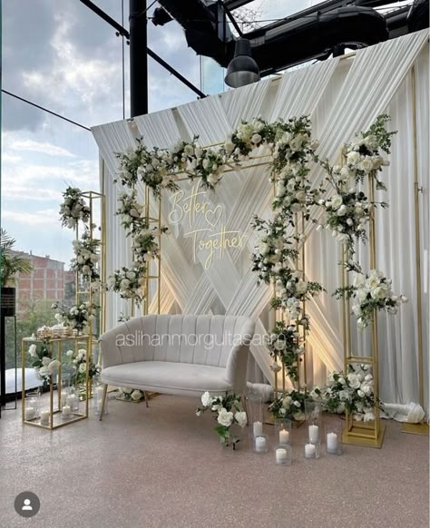 Engagement Stage Decoration, Nikah Decor, Reception Stage Decor, Wedding Stage Decor, Reception Backdrop, Wedding Background Decoration, Wedding Reception Backdrop, Dream Wedding Decorations, Desi Wedding Decor