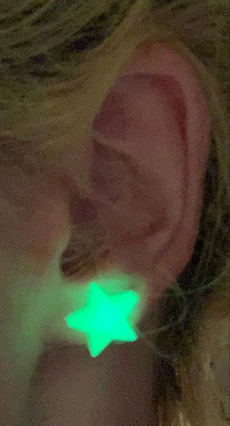 Glow In The Dark Earrings, Teddy Bear Hug, Dark Earrings, Black Lights, Cool Piercings, Fairy Godmother, Buy One Get One Free, Funky Jewelry, Love Stars