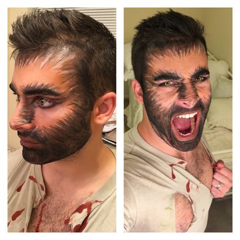 Werewolf makeup Werewolf Makeup, Wolf Makeup, Werewolf Costume, Holloween Costume, Halloween Costumes Makeup, Halloween Inspo, Fantasias Halloween, Halloween Make Up, Mens Halloween Costumes