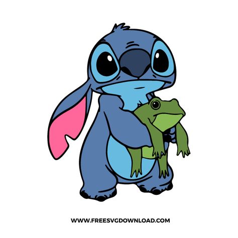 Stitch And Frog Tattoo, Stitch Holding Frog, Stitch And Frog, Stitch With Frog, Stitch Svg Free, Frog Svg, Frog Sketch, Stitch Png, Stitch Svg