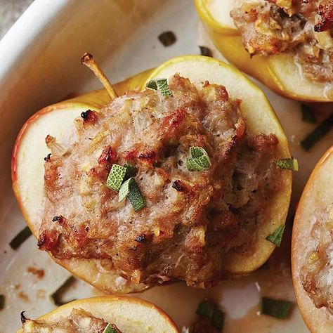 Sausage And Apples, Stuffed Sausage, Stuffed Apples, Apple Stuffing, Dinner Then Dessert, Sausage Stuffing, Autumn Food, Lean Pork, Autumn Recipes