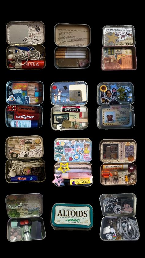 Clothes For Boyfriend Gift, Altoids Wallet Background, Altoid Survival Kit, Grunge Gifts Ideas, Altoids Wallets, Altoids Mints, Altoid Wallet, Tin Wallet, Wallet Inspiration