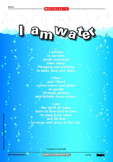 Click to download Poem On Water, Poems About Water, Proverb With Meaning, Year 4 Classroom, Water Poems, Poems For Students, Earth Poems, Hindi Poems For Kids, Literacy Work Stations