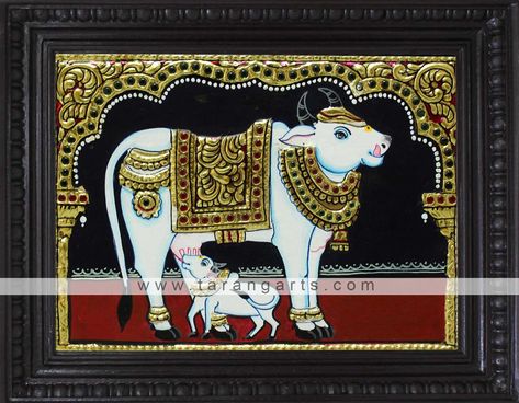 ₹3825, Buy Amazing Paintings online at affordable prices only at www.tarangarts.com. In our store, we customize orders according to your needs. #tanjorepaintings #Paintingart #tanjorepainting #paintings #paintingoftheday #Paintingart #paintingsforsale Cow Tanjore Painting, Kamadhenu Tanjore Painting, Fabric Tanjore Painting, Tanjore Painting Decor, Simple Tanjore Painting, Tanjur Paintings, Tanjore Painting Sketches, Tanjore Sketches, Blouse Painting