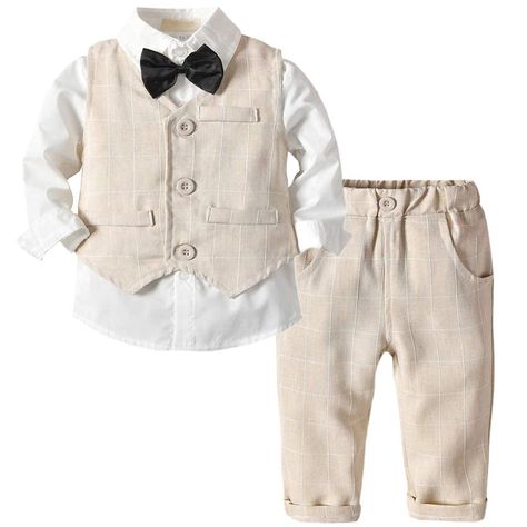 Gentleman Outfit, Boys Vest, Autumn Sleeve, Suspender Pants, Striped Vests, Kids Clothes Boys, Stylish Baby