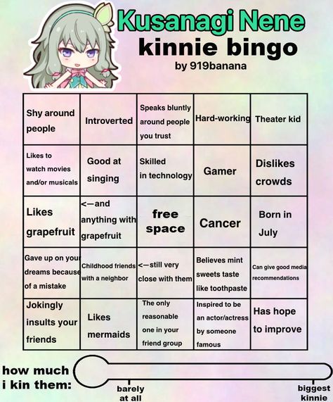 Made by me Nene Kinnie Bingo, Kinnie Bingos Project Sekai, Class Of 09 Kinnie Bingo, Project Sekai Kinnie Bingo, Nene Kinnie Bingo Project Sekai, Pjsekai Kinnie Bingo, Pjsk Kinnie Bingo, Nene Kusanagi Kinnie Bingo, Pjsk Kinnie Quiz