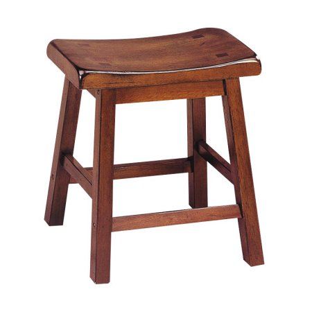 Acme Gaucho 18 inch Stool, Walnut (Set of 2), Brown Small Dining Space, Saddle Bar Stools, Transitional Bar Stools, Walnut Stools, Short Stools, Wood Counter Stools, Saddle Stools, Saddle Seat, Dining Furniture Sets