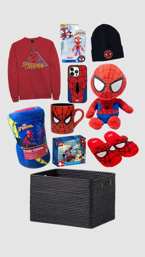 Spiderman Bedroom, Lego Spiderman, Spiderman Outfit, Fall Gift Baskets, Spiderman Gifts, Men Gift Basket, Boyfriend Gift Basket, Spiderman Theme, Spiderman Art Sketch