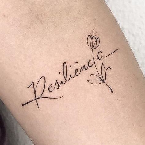 31 Best Resilient Tattoo Ideas  20 Resilient Tattoo, Lettering Tattoo Design, Tattoo Papillon, Resilience Tattoo, Floral Back Tattoos, Simple Tattoos For Women, Omerta Tattoo, Lettering Tattoo, Tatuaje A Color