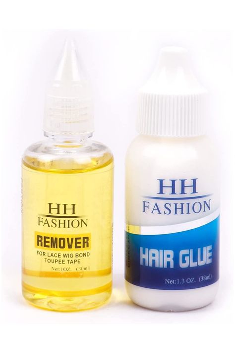 HH FASHION Wig Adhesive and Glue Remover Set,Invisible Lace Hair Bonding Hold Glue Solvent,Lace Front Wig Glue for Lace Wigs Hairpiece Closure Frontal Toupee Systems(Adhesive 1.3 OZ Remover 1 OZ) Wig Glue, Hairstyles Color, Hair Glue, Glue Remover, Invisible Lace, Ad Fashion, Lace Hair, Law School, Wig Styles