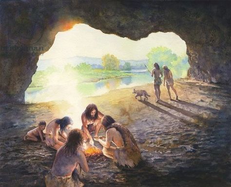 Paleolithic Period, Prehistoric Man, Historical Illustration, Human Evolution, Early Humans, Prehistoric World, Prehistoric Art, Paleo Art, The Cave