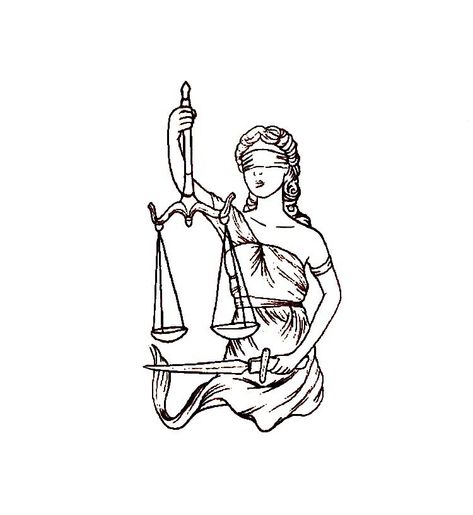 Lady Justice Tattoo Design Simple, Justice Statue Tattoo, Lady Of Justice Tattoo, Goddess Of Justice Tattoo, Law Tattoo Ideas, Degree Tattoo, Law Tattoos, Lawyer Tattoo, Lady Justice Tattoo