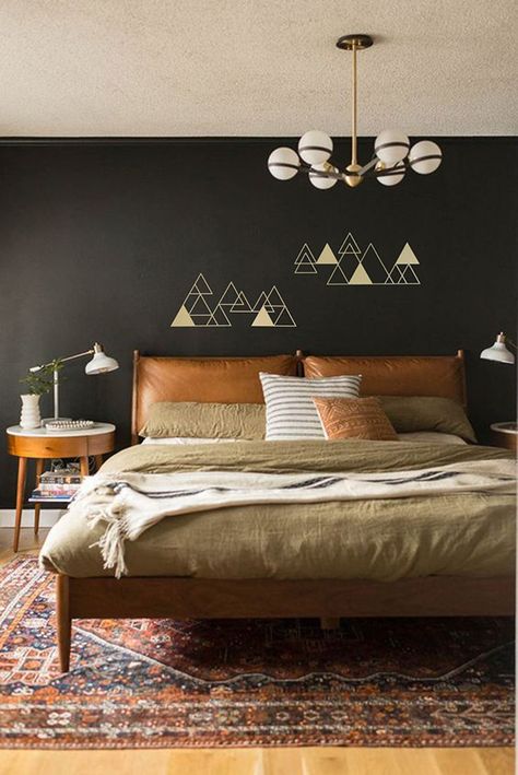 40 Earthy Tones for Bedroom Ideas - The Sleep Judge Gold Living Room Walls, Wall Decor Geometric, Airy Bedroom, Minimal Wall Decor, Black Ivy, Add Character To Your Home, Mandala Wall Decor, Modern Office Decor, Gold Living