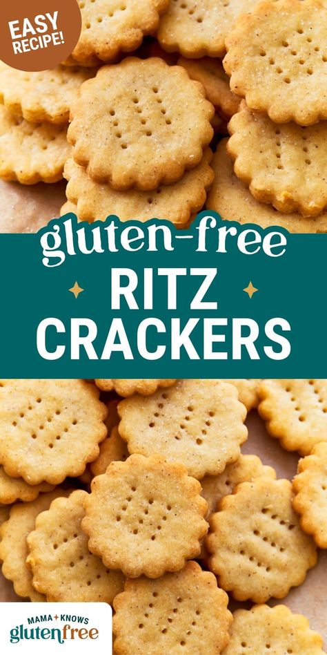 Gluten Free Crackers Recipe, Gluten Free Ritz Crackers, Gluten Free Snacks For Kids, Homemade Ritz Crackers, Mama Knows Gluten Free, Gluten Free Cracker Recipe, Gluten Free Snacks Recipes, Ritz Cracker Recipes, Gluten Free Pastry