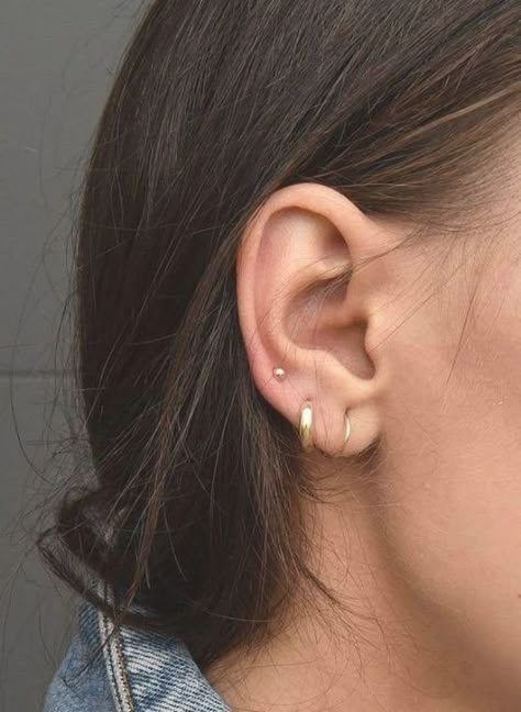 2nd Ear Piercing, Danty Jewelry, Minimalist Ear Piercings, Accesorios Aesthetic, New Piercing, Snap Filters, Tragus Jewelry, Piercings Ideas, Cool Ear Piercings