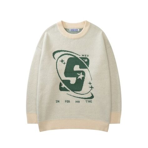 US $20.68 66％ Off | Capital Letter Print Solid Color Retro Men's and Women's Autumn Winter Sweaters Harajuku Crew Neck Oversized Baggy Knitted Top Artistic Ideas, Sweater Streetwear, Streetwear Sweater, Beige Pullover, Clothing Pieces, Graphic Sweaters, Star Sweater, Retro Mode, Retro Men