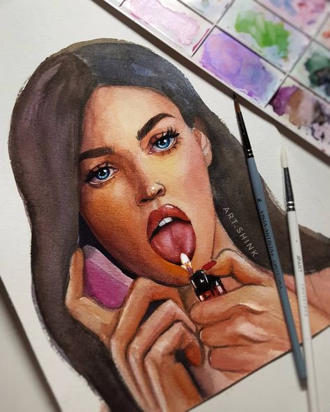 Jennifer’s Body Drawing, Red And Black Wallpaper, Girly Movies, Body Sketches, Creepy Tattoos, Jennifer's Body, Watercolor Portrait, Body Drawing, Weird Art