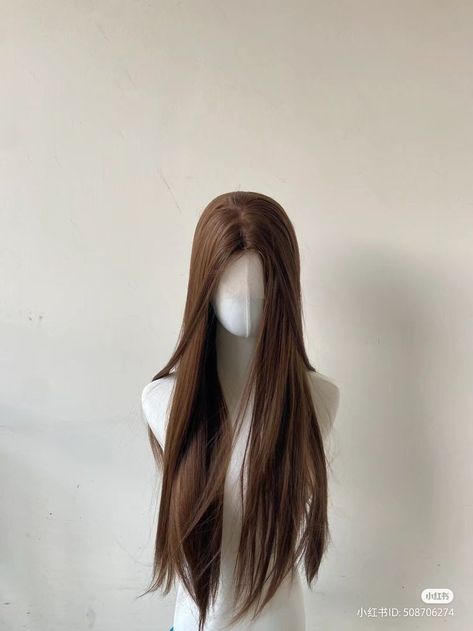 Straight Long Brown Hair, Long Brown Hair Aesthetic, Long Brown Straight Hair, Brown Hair Straight, Long Straight Brown Hair, Brown Hair Wig, Straight Brown Hair, Straight Long Hair, Pretty Hair Cuts