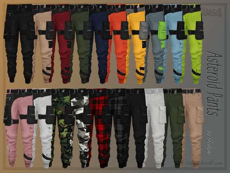 ✩ Trillyke ✩ | Asteroid Pants Techwear inspired cargo pants. Most... Sims4 Cc Mens Pants, Sims 4 Cc Pants Shorts, Techwear Sims 4 Cc, Techwear Female, Female Techwear, Grunge Pants, Sims 4 Stories, Techwear Pants, Cyberpunk Clothes