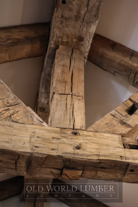 Hand Hewn Beams Ideas, Reclaimed Beams Ceiling, Barn Beam Ideas, Barnwood Beams, Post And Beam Interiors, Post And Beam House, Rustic Beams, Barn Wood Furniture, Box Beam Ceiling