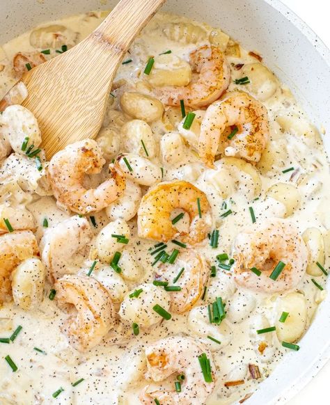 Gorgonzola Gnocchi With Shrimp - Chef Savvy Shrimp Gnocchi Recipes Healthy, Gnocchi And Shrimp Recipes, Shrimp Gnocchi Recipes, Shrimp And Gnocchi, Gnocchi With Shrimp, Shrimp Gnocchi, Gorgonzola Gnocchi, Shrimp Chorizo, Chicken And Shrimp Alfredo