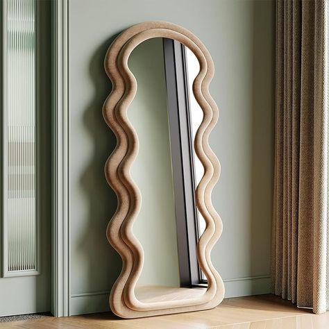 Mirrors For Bedroom, Standing Mirrors, Large Floor Mirror, Mirrors Full Length, Wavy Mirror, Full Length Floor Mirror, Floor Standing Mirror, White Wall Mirrors, Face Mirrors