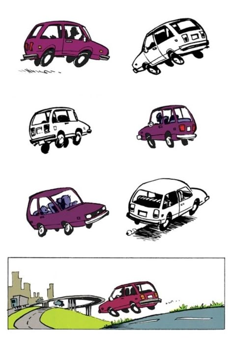 Driving Car Reference, Car Doodle, Cartoon Car, Car Dynamic Drawing, Car Cartoon Illustration, Car Comic Drawing, Car Driving Illustration, Inside Car Illustration, Car Animation