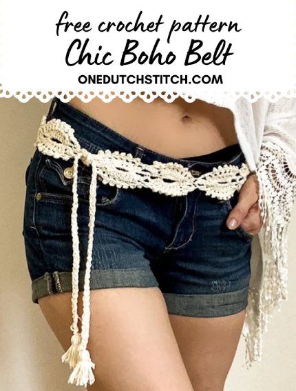 Free Crochet Pattern Chic Boho Belt Crochet Belt Pattern, Crochet Belt Free Pattern, Crochet Waistband, Crocheted Clothes, Learn Crochet, Crochet Belt, Boho Belt, Crochet Hair Accessories, Boho Belts