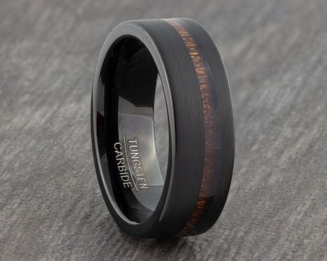 Tungsten Carbide Mens Rings, Jewellery Wedding, Jewellery Ring, Tungsten Mens Rings, Koa Wood, Black Tungsten, Tungsten Carbide Rings, Men's Wedding Ring, Engagement Ring Sizes