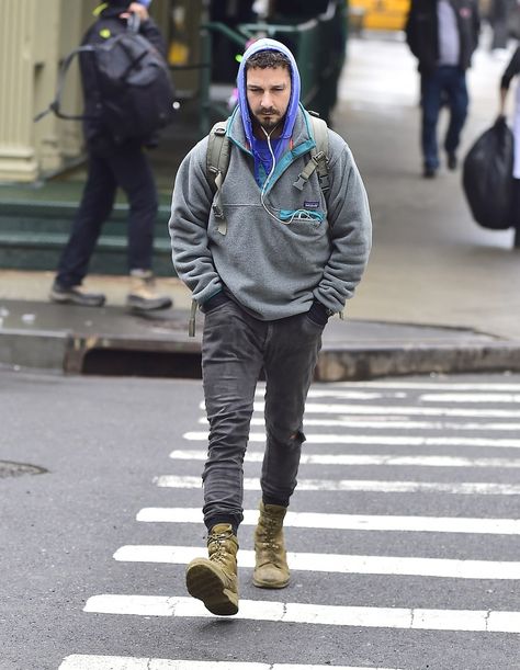 The Do's and Don'ts of Wearing a Fleece Jacket Right Now Shia Leboeuf, Shia Labeouf Style, Shirt Jacket Outfit, Civilian Clothes, Fleece Jacket Outfit, Mens Outdoor Fashion, Mens Winter Fashion Outfits, Fleece Outfit, Mens Fleece Jacket