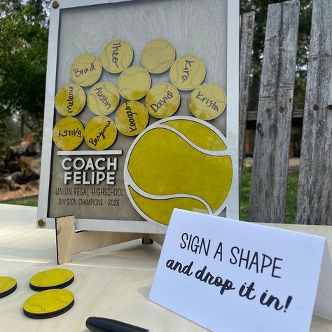 BradKraftDesign - Etsy Tennis Barbie, Tennis Senior Night, Coach Plaque, Tennis Crafts, Senior Night Ideas, Tennis Coach Gift, Coach Appreciation, Tennis Mom, Food Party Ideas