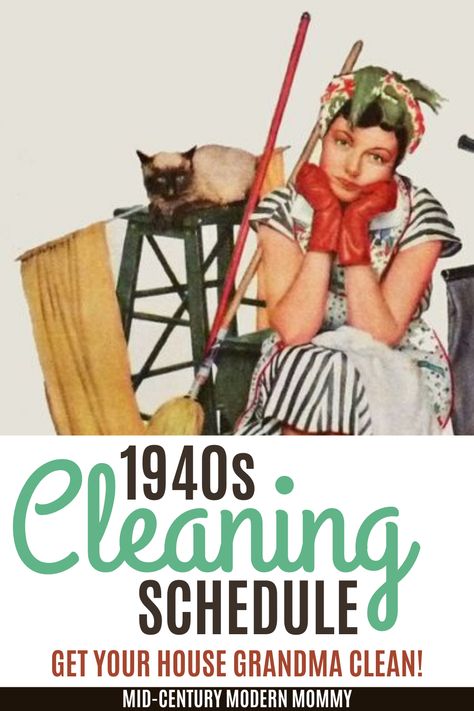 Vintage Cleaning Aesthetic, 1950 Cleaning Schedule, Vintage Cleaning Schedule, 50s Housewife Schedule, House Wife Schedule, 1950s Cleaning Schedule, 1940 Housewife, 1920s Housewife, Housewife Cleaning Schedule