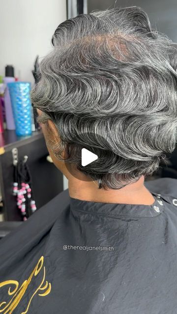 Janel Sealy on Instagram: "Let’s normalize mommy getting a dry wave set “just because “ 🌊🤗  #drywaves #waves #fingerwaves #rollerset #naturalhair #pressncurl #pressandcurl #curlygirl #curlyhair #gotmaned" Crimp Short Hair Waves, Gray Curls, Spiral Curls, Roller Set, Very Short Hair, Curly Girl, Short Hair, Do It, Natural Hair Styles