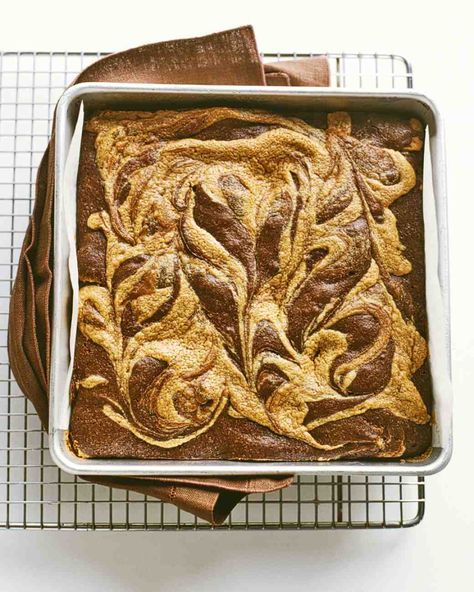 Peanut-Butter Swirl Brownies Peanut Butter Swirl Brownies, Marble Chocolate, Cake Loaf, Swirl Brownies, Butter Brownies, Martha Stewart Recipes, Bitter Chocolate, Peanut Butter Filling, Butter Cookies Recipe