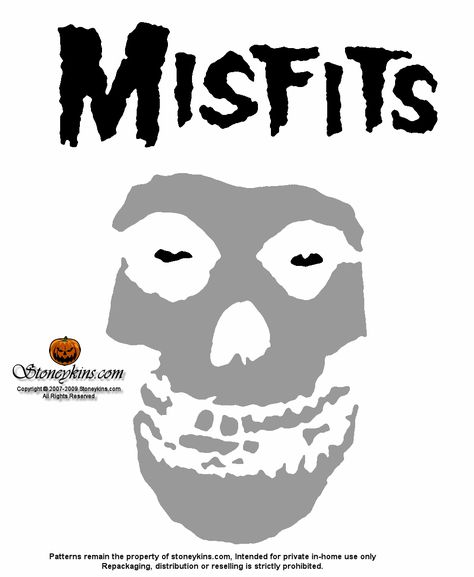 Misfits pumpkin stencil Misfits Pumpkin, Ghost Pumpkin Carving, Crimson Ghost, Skull Template, Misfits Skull, Printable Pumpkin Stencils, Halloween Pumpkin Stencils, Halloween Pumpkin Carving Stencils, Pumpkin Drawing