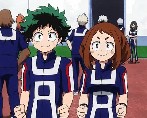 Deku | Uraraka | GIF | Boku No Hero Academia Deku X Uraraka, Ochako Uraraka, My Hero Academia Memes, Buko No Hero Academia, My Hero Academia Episodes, Hero Academia Characters, My Hero Academia Manga, Izuku Midoriya, Manga Drawing