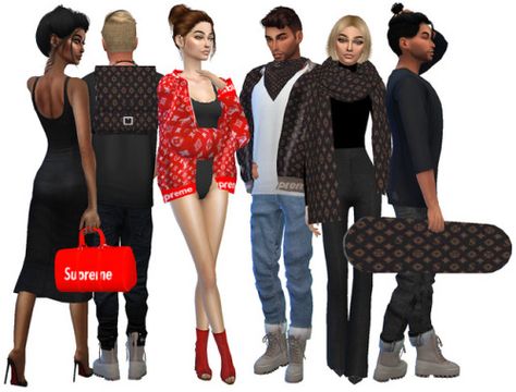 Supreme x Louis Vuitton Collection As requested by anon, “you should do the supremexnorthface windbreakers and supreme and louis vuitton collabs?” What you’re getting (you need to download all the meshes): - Supreme x LV Barrel Bag (mesh by... Sims 4 Cc Louis Vuitton, Sims 4 Cc Mods, Louis Vuitton Clothes, Lv Scarf, Sims 4 Black Hair, Sims 4 Cas Mods, Cc Hair, Sims 4 Anime, Louis Vuitton Supreme