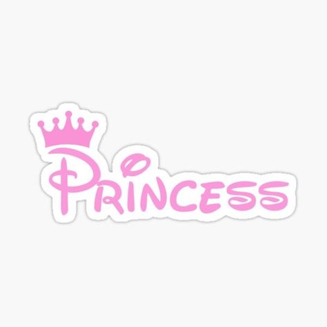 Princess Stickers Printable, Barbie Stickers Printable, Disney Princess Font, Princess Lettering, Pink Aesthetic Stickers, Disney Princess Logo, Princess Word, Disney Princess Stickers, Tema Pink