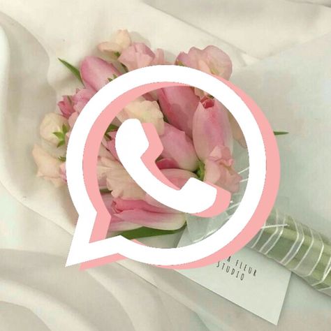 Whatsapp App Icon, Whatsapp App, Ios14 Aesthetic, Pastel Pink Icons:), App Ikon, Flower App, Phone Decor, Apple Icon, App Ios