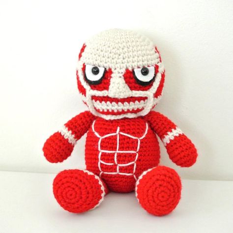 Attack on Titan Amigurumi Crochet Anime Amigurumi, Crochet Attack On Titan, Attack On Titan Crochet, Anime Amigurumi, Colossal Titan, Anime Superhero, Elephant Baby Shower Boy, Nerd Crafts, Kawaii Crochet