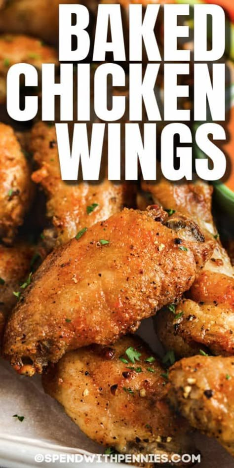 Flat Wings Recipe, Baked Chicken Party Wings Recipes, Restaurant Style Chicken Wings, Baked Crispy Wings, Naked Wings In The Oven, Party Wings In Oven, Baking Chicken Wings In Oven, Oven Baked Wings Crispy, How To Bake Chicken Wings In The Oven