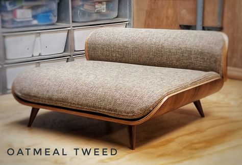 Mid-century modern dog bed,  PIXI with a backrest,  Cairu Design Modern Dog Bed, Dog Bed Modern, Bent Plywood, Colorful Hairstyles, Outdoor Dog Bed, Pet Spaces, For Me, Pet Sofa, Dog Bed Furniture