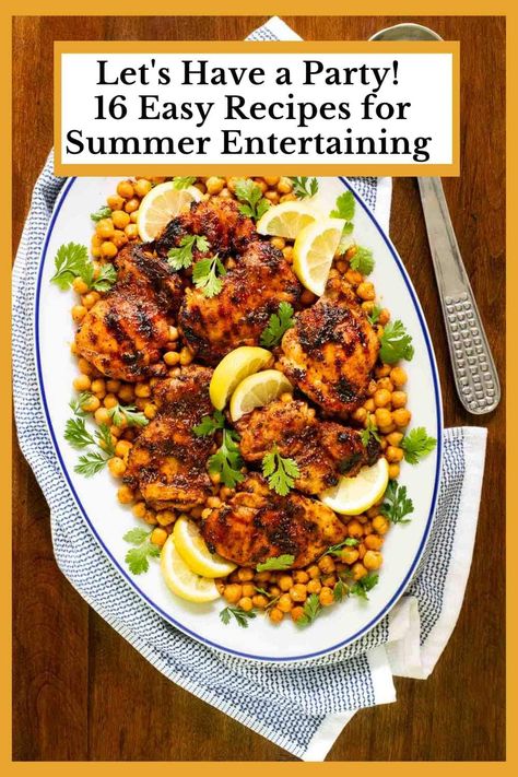 16 easy recipes for summer entertaining that will be a hit with friends and family. These dishes can be prepped or made ahead of time. via @cafesucrefarine Entertaining Meals, Summer Dinner Party, Goat Cheese Appetizer, Honey Lemon Chicken, Recipes For Summer, Healthy Freezer Meals, Flat Iron Steak, Dinner Party Summer, Easy Grilling