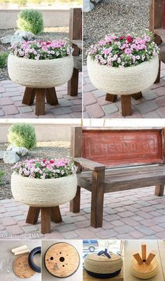 Tire Craft, Tire Planters, Old Tires, Planter Design, Diy Home Decor On A Budget, Diy Backyard, Backyard Garden, Garden Projects, Diy Garden