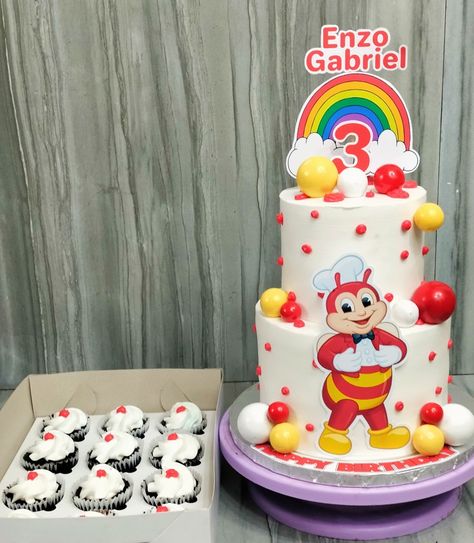 Jollibee Cake Design, Jollibee Theme Cake, Jollibee Cake, Nice Cakes, Cake Designs For Girl, Chocolate Cake Designs, 2 Tier Cake, Design Cake, Character Cakes