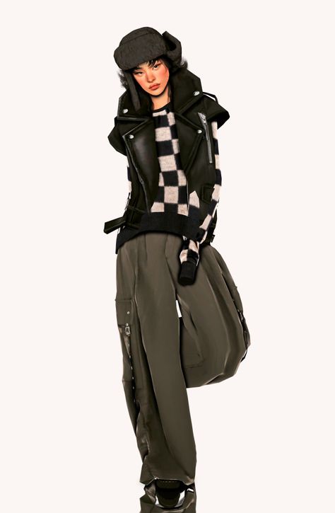 Naomi's Corner Zepeto Character Ideas, Ts4 Lookbook, Sims Outfits, Skirt Coat, Clothes Cc, 4 Poses, Cc Shoes, Jean Hat, Outfit Oversize