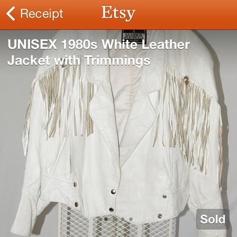 💰💰💰💰 SOLD 💰��💰💰💰 #thankyou #hellathrifty #etsy #thriftshop #thriftfinds #thrift White Fringe Leather Jacket, White Leather Jacket, Fringe Leather Jacket, Retro Stuff, White Fringe, Western Jacket, Fringe Jacket, Leather Fringe, Bohemian Fashion