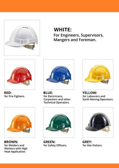 Civil Engineering Books, Health And Safety Poster, Engineering Notes, Civil Engineering Construction, Civil Engineering Design, Safety Posters, Occupational Health, Safety Helmet, Color Meanings