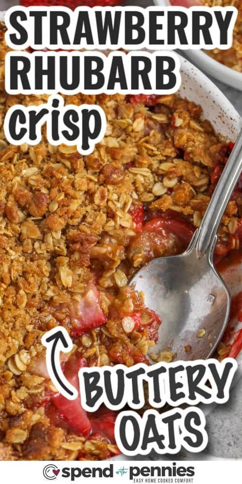 Apple Rhubarb Recipes, Rhubarb Strawberry Crisp, Strawberry Rhubarb Pie Filling, Crunchy Oatmeal, Recipes Muffins, Rhubarb Recipes Crisp, Recipe Keeper, Crisp Desserts, Canned Strawberries